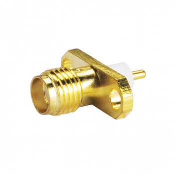 SMA Female 2 Hole Flange Jack Connector Straight with Solder Tab Pin