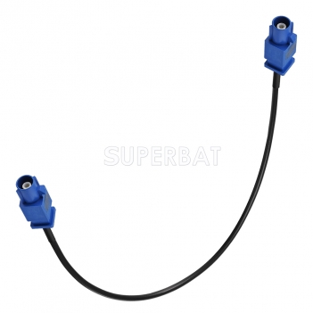Fakra Signal Blue 1 Straight Plug to Fakra Signal Blue 1 Straight Plug RG174 30cm