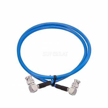 Superbat BNC Right Angle Male to BNC Right Angle Male 75 Ohm 3G 6G HD SDI Cable (Belden 1694A) for Video Camera and Moniter