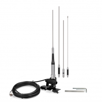 High Gain 62inch Mobile Ham Radio Antenna VHF UHF Dual Band 144 430MHz Lip Mount Anti-Rust Antennas PL259 Male 16.5Ft RG58 Cable Vehicle Car Truck Amateur Radio Two Way Radio Antennae