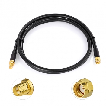 RP-SMA Male to RP-SMA Female Bulkhead ALSR240 Cable Low Loss 3 Feet for WiFi Antenna, Wireless Router, PCIe Network Card, Security IP Camera