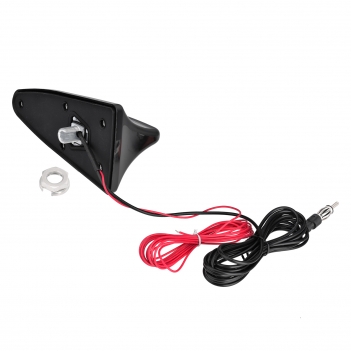 Shark Fin Amplified Car Radio Antenna, Universal Roof Mount FM AM Antenna with 12V Power Wire for Vehicle Car Truck SUV Stereo Radio Receiver Media Head Unit