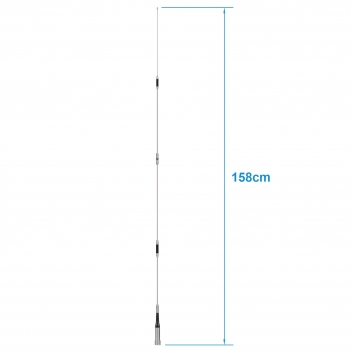 High Gain 62inch Mobile Ham Radio Antenna VHF UHF Dual Band 144 430MHz Lip Mount Anti-Rust Antennas PL259 Male 16.5Ft RG58 Cable Vehicle Car Truck Amateur Radio Two Way Radio Antennae