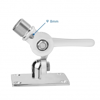 VHF Marine GPS Antenna Mounting Kit Stainless Steel Dual Axis Heavy-Duty Adjustable Ratchet Base Fixed Mount Bracket for Boat