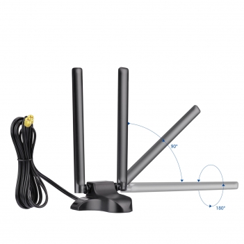 PC WiFi Antenna Dual Band 2.4GHz 5GHz RP-SMA WiFi Antennae with 6.5 Feet Extension Cable for PC Desktop Computer PCI PCIe WiFi Bluetooth Card Wireless WiFi Router