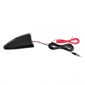 Shark Fin Amplified Car Radio Antenna, Universal Roof Mount FM AM Antenna with 12V Power Wire for Vehicle Car Truck SUV Stereo Radio Receiver Media Head Unit