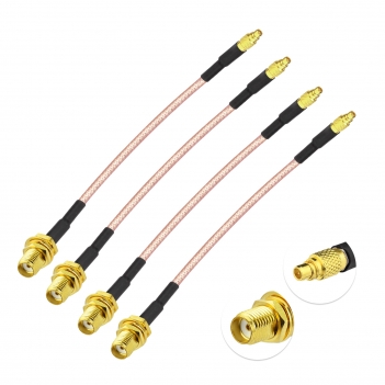 SMA to MMCX Coax Cable MMCX Male to SMA Female Adapter Extension Cable 10CM for Wi-Fi Routers FPV Drones Multicopter Antennas GPS Analyzer etc.4-Pack