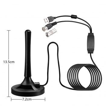 High Gain TV Antenna TV Aerial Portable TV Male Indoor Digital HDTV Antenna for Long Range Reception Ideal for 4K 1080P Smart TVs and Older Models