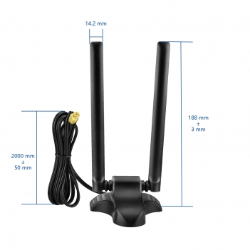 PC WiFi Antenna Dual Band 2.4GHz 5GHz RP-SMA WiFi Antennae with 6.5 Feet Extension Cable for PC Desktop Computer PCI PCIe WiFi Bluetooth Card Wireless WiFi Router