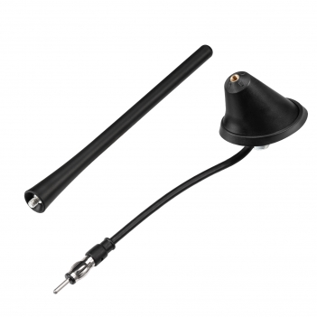 Car Stereo AM FM Radio Antenna, Universal Roof Mount Antenna Replacement with Mount Base DIN Plug Connector for Vehicle Car Truck Stereo Receiver Head Unit FM HD Radio