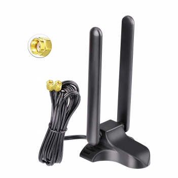 WiFi 6E Antenna Tri-Band 2.4GHz 5GHz 6GHz Magnetic Base WiFi Antennae, RP-SMA Connector for PC Desktop Computer Motherboard PCIe Bluetooth WiFi 6E Card Wireless Router