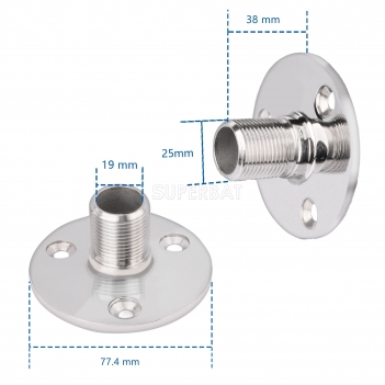 VHF Marine GPS Antenna Base Mount Kit 316 Stainless Steel Fixed Mount Bracket for Boat Automotive