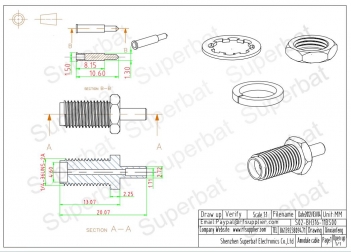 Superbat RP-SMA Jack (male pin) Crimp Connector for RG174 RG316 LMR100