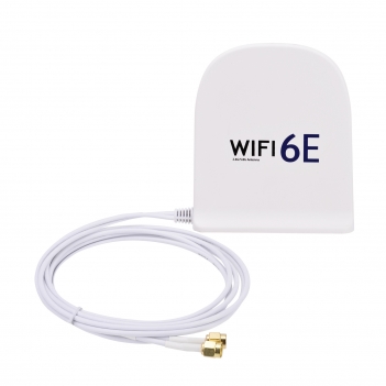 WiFi 6E Antenna Tri-Band 2.4GHz 5GHz 6GHz MIMO RP-SMA Male Magnetic Base 8dBi Antenna with 6.5ft Cable for WiFi Router Wireless Network Card PC Motherboard PCI PCIe Card Security IP Camera