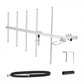 5 Elements Yagi Antenna High Gain 11dBi UHF 430-450MHz Aluminum Alloy Outdoor Antennas with 10ft Cable for Ham Radio GMRS Repeater System Amateur Two-Way Radios Scanner Satellite Radio