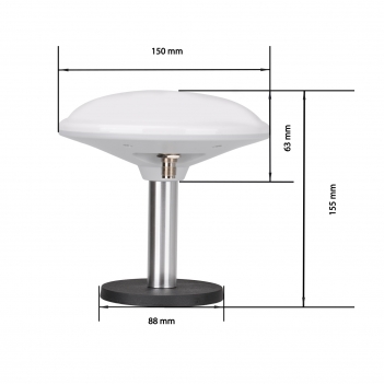 High Precision Positioning GNSS Antenna TNC Female Magnetic Base Antenna Support GPS Beidou GLONASS and Galileo System for Vehicle Marine Boat Positioning Smart Agriculture Drone Positioning