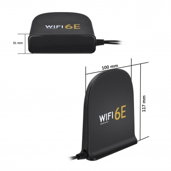 WiFi 6E Antenna aWiFi 6E Antenna Tri-Band 2.4GHz 5GHz 6GHz MIMO RP-SMA Male MagnetiTri-Band 2.4GHz 5GHz 6GHz MIMO RP-SMA Male Magnetic Base 8dBi Antenna with 6.5ft Cable for WiFi Router Wireless Network Card PC Motherboard PCI PCIe Card Security IP Camera