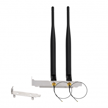 Dual Band WiFi 2.4GHz 5.8GHz 6dBi RP-SMA Male Antenna + U.FL IPX IPEX MHF4 to RP-SMA Female Extension Cable + PCI Slot Cover for M.2 NGFF Intel Wireless Network Card WiFi Adapter Laptop