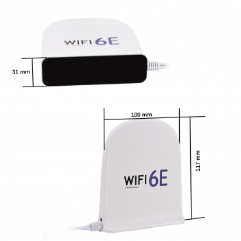 WiFi 6E Antenna Tri-Band 2.4GHz 5GHz 6GHz MIMO RP-SMA Male Magnetic Base 8dBi Antenna with 6.5ft Cable for WiFi Router Wireless Network Card PC Motherboard PCI PCIe Card Security IP Camera