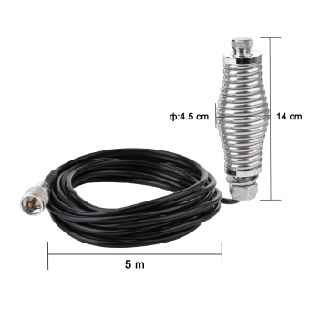 Heavy-Duty Antenna Spring Mount with 16.4 ft RG58 Coaxial Cable CB Antennas Ham Radio Antennae SO239 to PL259 Spring Mounting Base Compatible with Trucks Car RZR UTV Can Am ATV Truck Off Road