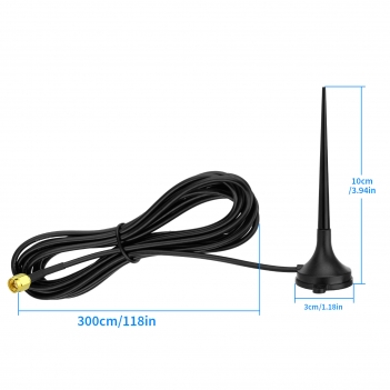 4G LTE Antenna,698-960 MHz, 1710-2170 MHz, 2300-2700 MHz. 3cm Strong Magnetic Base, for better reception，