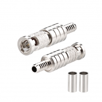 2pcs HD-BNC High-Density BNC Male Crimp Connector 75 Ohm Micro BNC SDI Connector for Mini RG59 Belden Riser 1855A 6G-SDI 4K UHD HD Video Camera Coaxial Cable