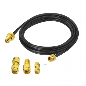 SMA BulkHead Jack to SMA Straight Plug Low Loss ALSR100 300cm with 3pcs SMA adapters