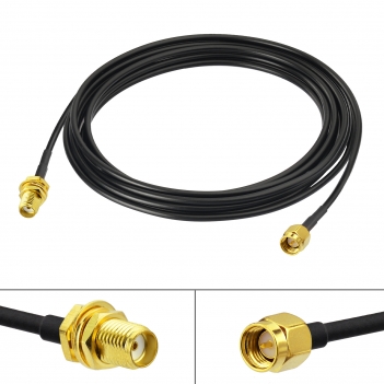 SMA BulkHead Jack to SMA Straight Plug Low Loss ALSR100 300cm with 3pcs SMA adapters