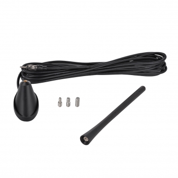 Car FM Antenna Base With Rod Antenna DIN Plug Connector 5m RG58 Cable
