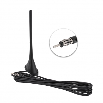 Car FM Antenna Base With Rod Antenna DIN Plug Connector 5m RG58 Cable