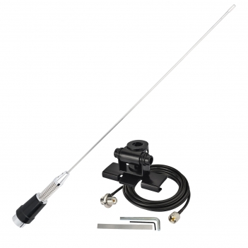 VHF Antenna 136-174MHz 50cm Vehicle Ham Radio Antenna with Bracket PL259 Plug 5M Cable for Two Way Radios and Amateur Radios