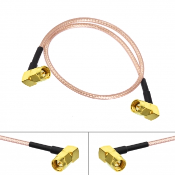 Right Angle SMA Male to Male RG316D Cable 50ohm Double-Shielded WiFi Antenna Extension Cable for 4G LTE Router RTL-SDR USB Dongle ADS-B Receiver Network Analyzer SDR Devices