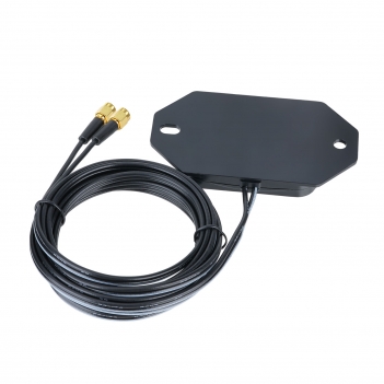 Dual-Band GPS/BeiDou + 4G Antenna with 28dB LNA, SMA Connectors, IP65 Waterproof 3M RG174 Cable for Automotive/IoT Tracking