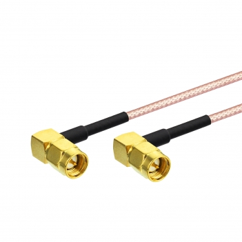 Right Angle SMA Male to Male RG316D Cable 50ohm Double-Shielded WiFi Antenna Extension Cable for 4G LTE Router RTL-SDR USB Dongle ADS-B Receiver Network Analyzer SDR Devices