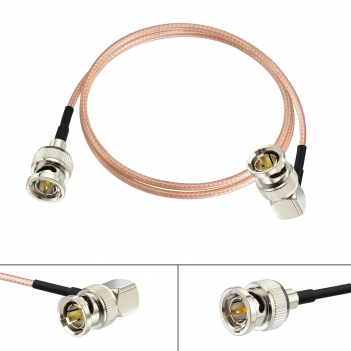 Superbat HD 3G SDI Cable 60cm 75ohm Thin BNC RG179D Male to Male Right Angle Double-Shielded Cable for Professional Camcorder SDI Converter CCTV Monitor Security Camera Supports 4K/8K