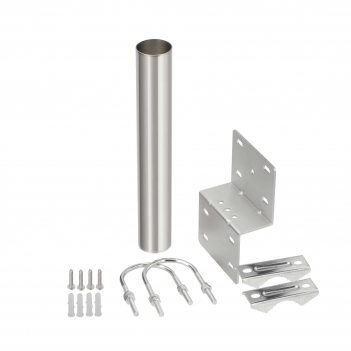 Outdoor antenna mount, Z-shaped bracket with double U-clamps and round tube, universal round tube mount (round tube diameter 38mm/1.49in, length 250mm/9.84in) and Z-shaped, suitable for various antennas and weather stations.