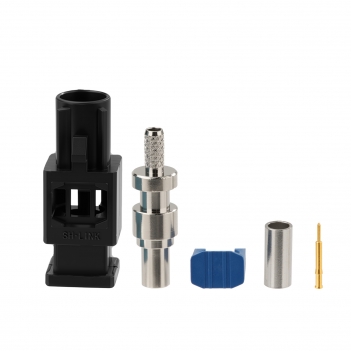 Superbat Fakra A crimp Plug male connector for Radio Without Phantom supply long version