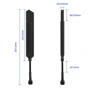 Dual Band WiFi 2.4GHz 5GHz 5.8GHz 2dBi MIMO RP-SMA Male Soft WiFi Antenna (2-Pack) for PC Computer WiFi Router Wireless Network Card  Security IP Camera Wireless Video Transmission System