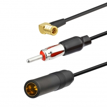 DAB Car Radio Antenna Adapter Cable DIN Female To DIN Male + SMB Connector AM FM DAB Aerial Splitter Signal Car Aerial Converter Aftermarket Replacement