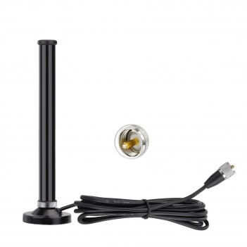 Vehicle Mobile Ham Radio Antenna  Dual Band VHF UHF 136-174MHz 400-470MHz Magnetic Base Mount  Fiberglass Antenna PL259 Male Connector for Car Marine Amateur Radio