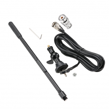 27MHz CB Radio Antenna PL259 & BNC Male Connector Antenna Kit with Rotating Adjustable Base - Compatible with Galaxy, Uniden, Bearcat, Cobra, Radioddity, Texas Ranger, RoadKing Vehicle-Mounted CB Radios
