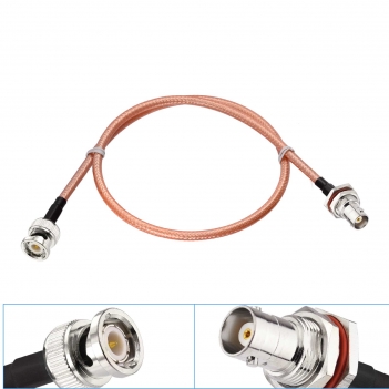 BNC Female Bulkhead to BNC Male RG400 Low Loss Coax Cable  for CB Amateur VHF UHF Ham Radio, Scanner Antenna, Oscilloscope, Wireless Microphone System