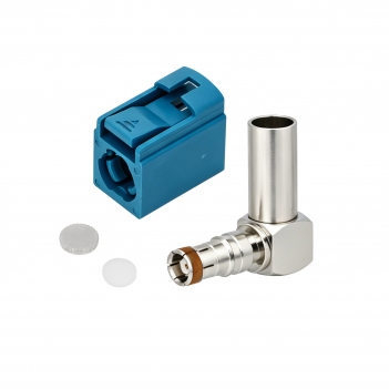 Superbat Waterblue Fakra Z Female Right Angle Crimp Connector for LMR195 RG58 Cable