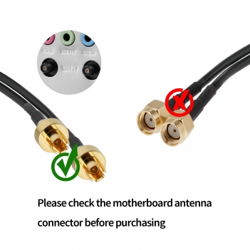 WiFi 7 WiFi 6E Antenna Tri-Band 2.4GHz 5GHz 6GHz Magnetic Base antenna with New Interface (NOT RP-SMA) for ROG STRIX Series/ROG Crosshair/ROG MAXIMUS Series WiFi 7 Gaming Motherboard