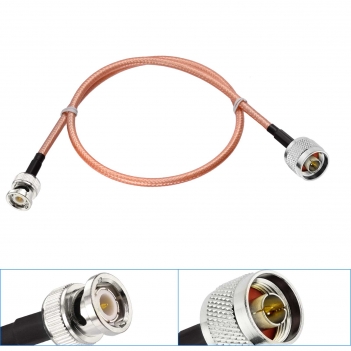 BNC Male to N Male RG400 Low Loss Coax Cable 2 Feet for UHF VHF Ham Radio,SDR, Radio Scanner,Spectrum Analyzer & Oscilloscope