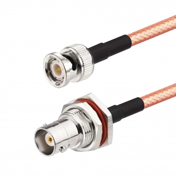 BNC Female Bulkhead to BNC Male RG400 Low Loss Coax Cable  for CB Amateur VHF UHF Ham Radio, Scanner Antenna, Oscilloscope, Wireless Microphone System