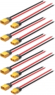 ELFCULB 5 Pairs XT60 Plug Male and Female Connector with 12AWG Cable XT60 Connector for RC Lipo Battery Drone(6Inches)