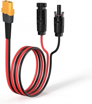 ELFCULB 10AWG 6FT XT60 Solar Cable 2 6 10 25 35 50 75 100FT XT60 Extension Cable Solar Panel Connector to XT60 Connector for Portable Power Station (6FT)