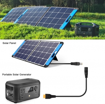 ELFCULB XT60 to DC 8mm Adapter Cable,14AWG XT60 Female to DC 7909 Female Solar Panel Cable Compatible for Portable Power Station Solar Generator and Solar Panel(5FT)