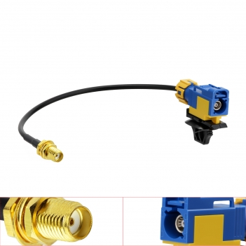 Waterproof Fakra C Blue Female to SMA Bulkhead Female 20CM LMR100 Cable